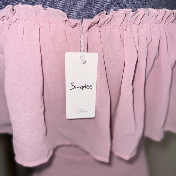 Simplee NWT Smocked Ruffle Hem Off Shoulder Boho Dress Size XL - Picture 7 of 7